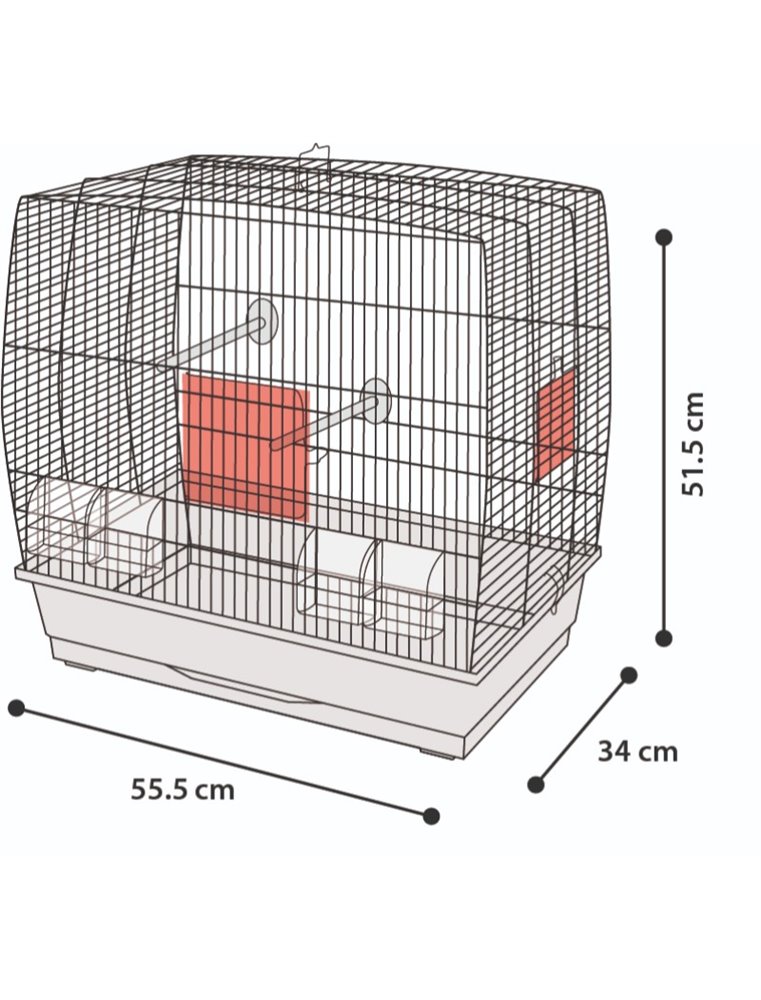 Parkietenkooi selma 2 wit 55,5x34x 51,5cm