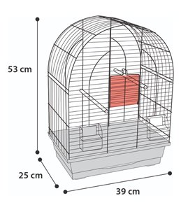Parkietenkooi klara 1 zwart 39x25x53cm