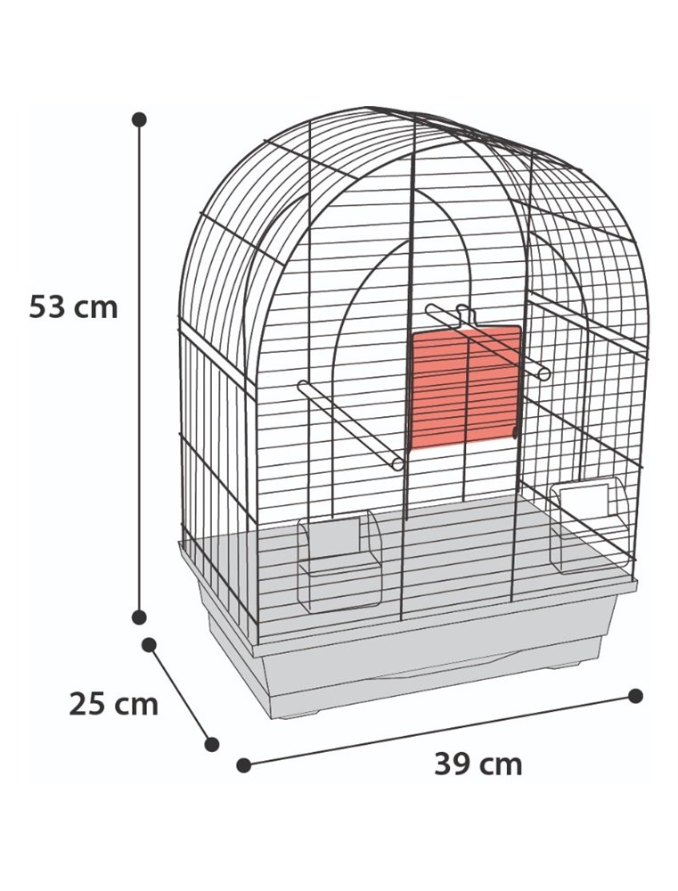 Parkietenkooi klara 1 zwart 39x25x53cm