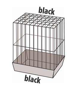 Parkietenkooi klara 1 zwart 39x25x53cm