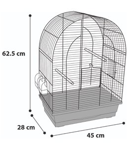 Parkietenkooi klara 2 koper 45x28x62,5cm