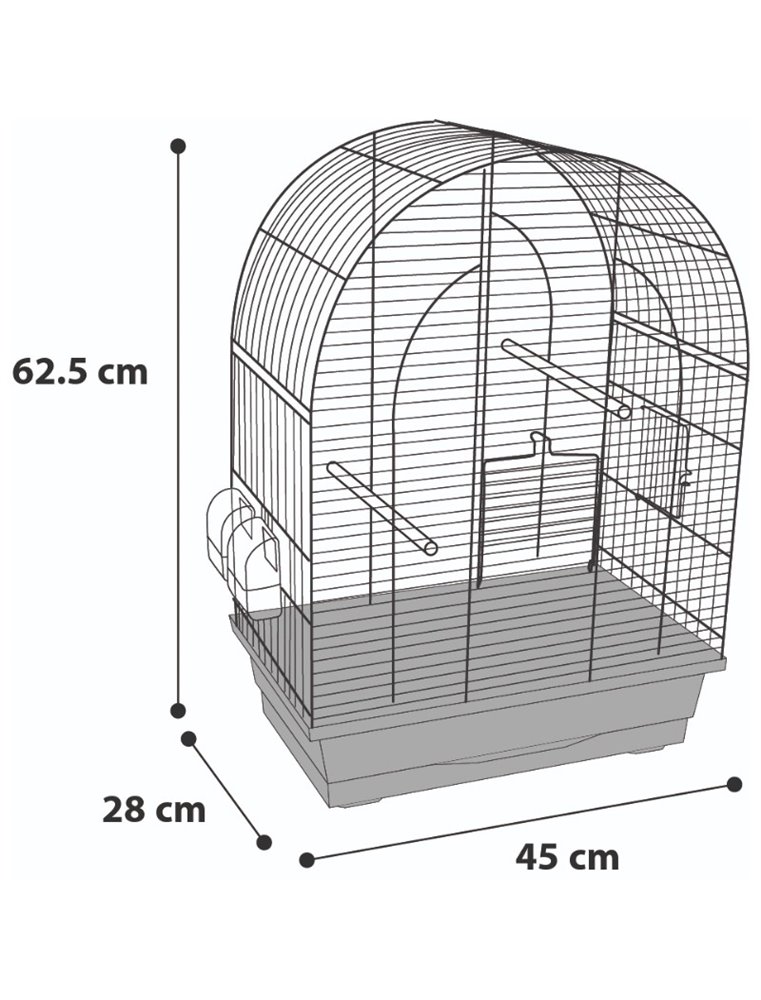 Parkietenkooi klara 2 koper 45x28x62,5cm