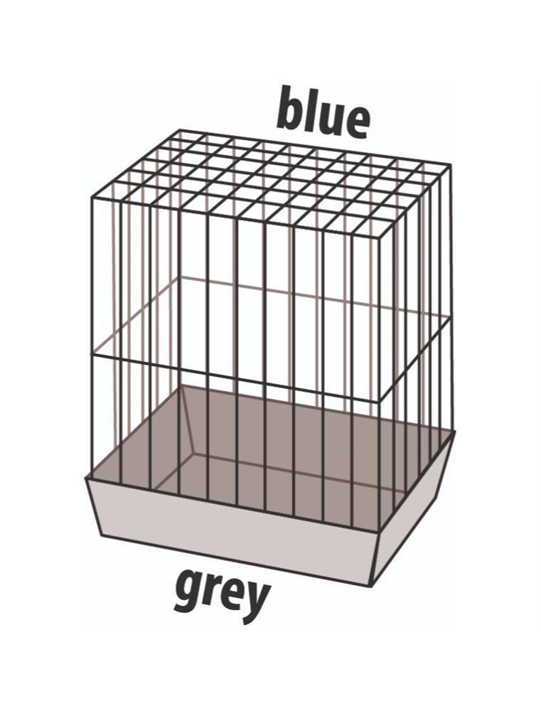 Parkietenkooi klara 2 blauw 45x28x62,5cm