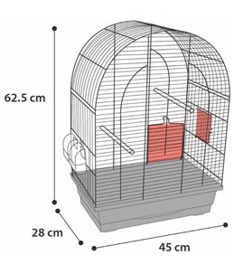 Parkietenkooi klara 2 blauw 45x28x62,5cm
