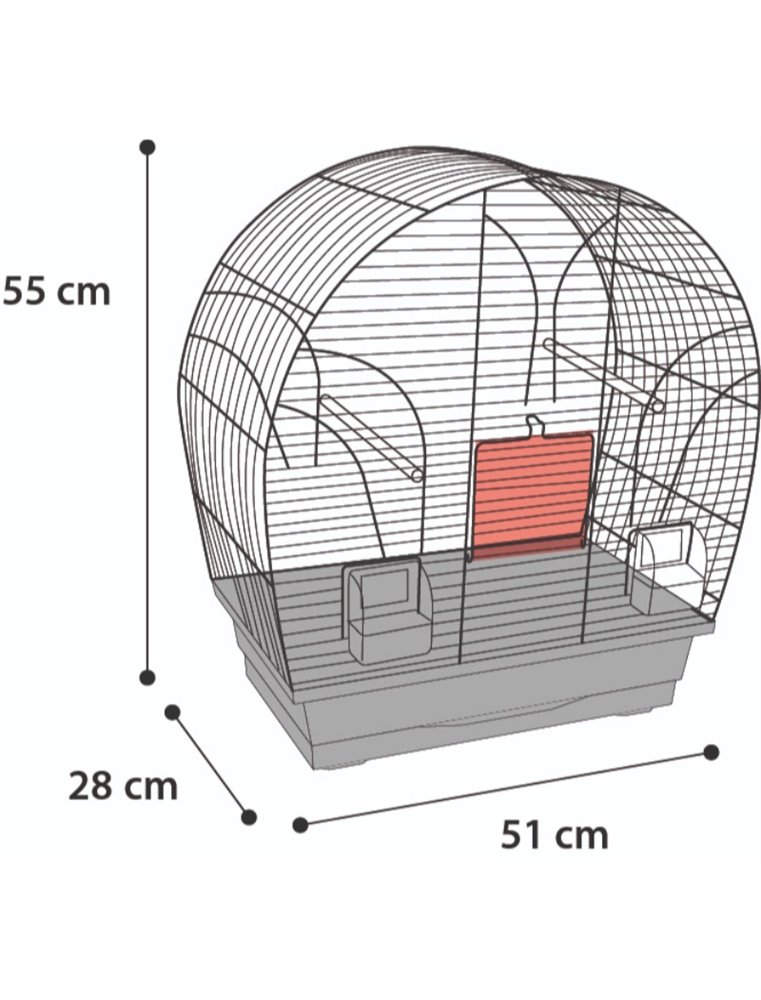 Parkietenkooi saga zwart 51x28x55cm