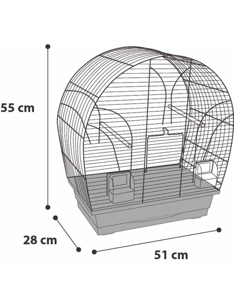 Parkietenkooi saga koper 51x28x55cm