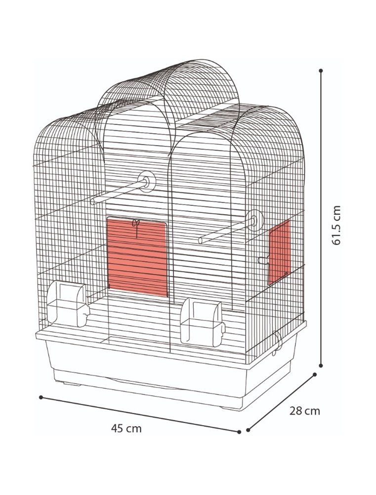 Parkietenkooi dara blauw 45x28x61,5 cm