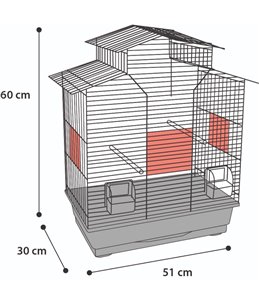 Parkietenkooi numfor 1 wit 51x30x60 cm