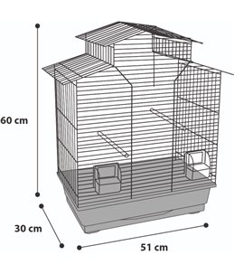 Parkietenkooi numfor 1 koper 51x30x60cm