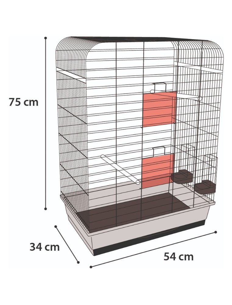 Parkietenkooi marja zwart 54x34x75 cm