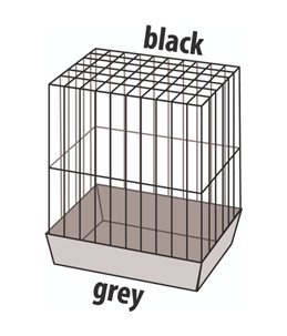 Parkietenkooi marja zwart 54x34x75 cm