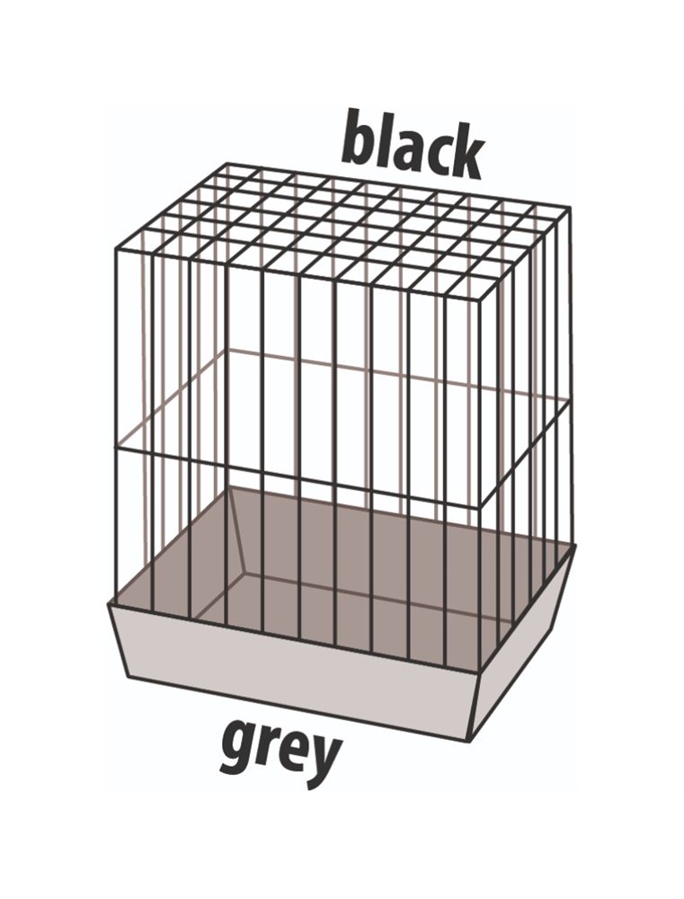 Parkietenkooi marja zwart 54x34x75 cm