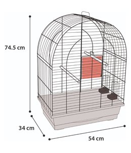 Parkietenkooi klara 3 wit 54x34x74,5cm