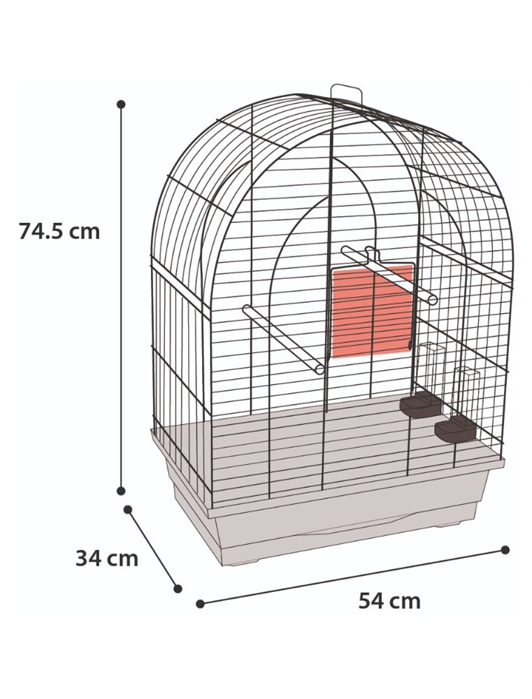 Parkietenkooi klara 3 wit 54x34x74,5cm