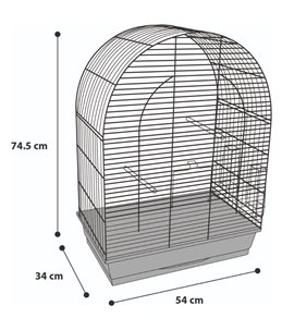 Parkietenkooi klara 3 koper 54x34x74,5cm