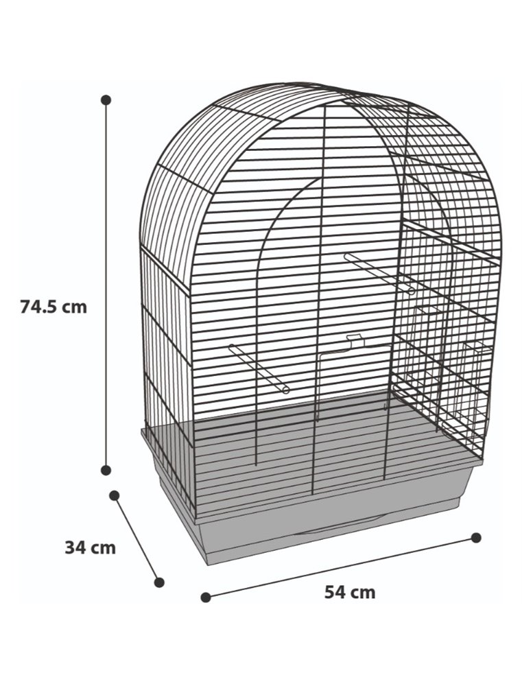 Parkietenkooi klara 3 koper 54x34x74,5cm