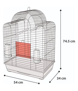 Parkietenkooi runa blauw 54x34x74,5 cm