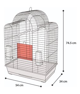 Parkietenkooi runa zwart 54x34x74,5 cm