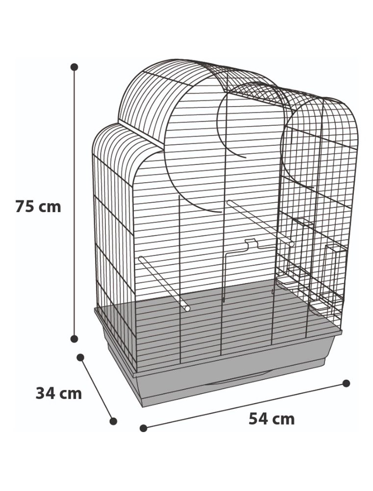 Parkietenkooi wammer 1 koper 54x34x75cm