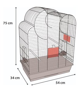 Parkietenkooi wammer 1 wit 54x34x75 cm