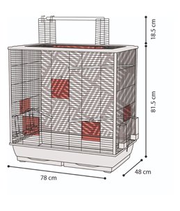 Parkietenkooi siri koper 78x48x81,5/100cm