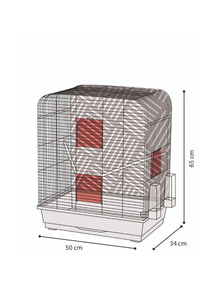 Parkietenkooi mona zwart 50x34x65cm
