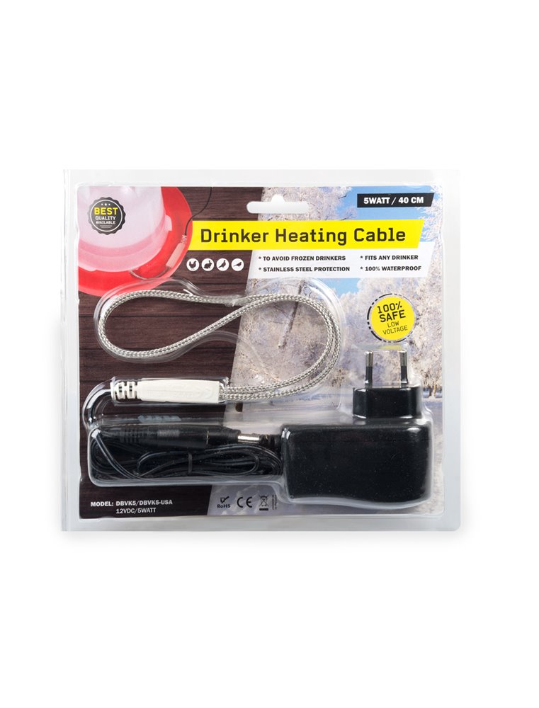 Drinkbak verwarmingskabel, 12V DC/5W