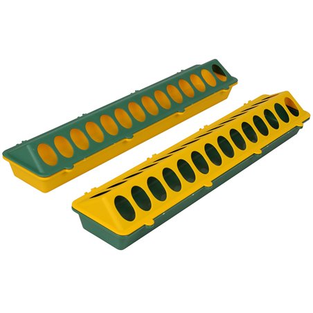 Kuikenvoerbak 50cm kunststof, geel/groen