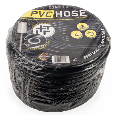 Pvc slang soepel zwart 9mm/rol 50mtr.