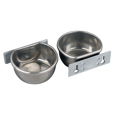 Rvs voer-/drinkbakje, 300ml. rvs/nylon