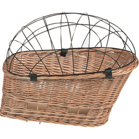 Fietsmand riet + klem bagagedrager 