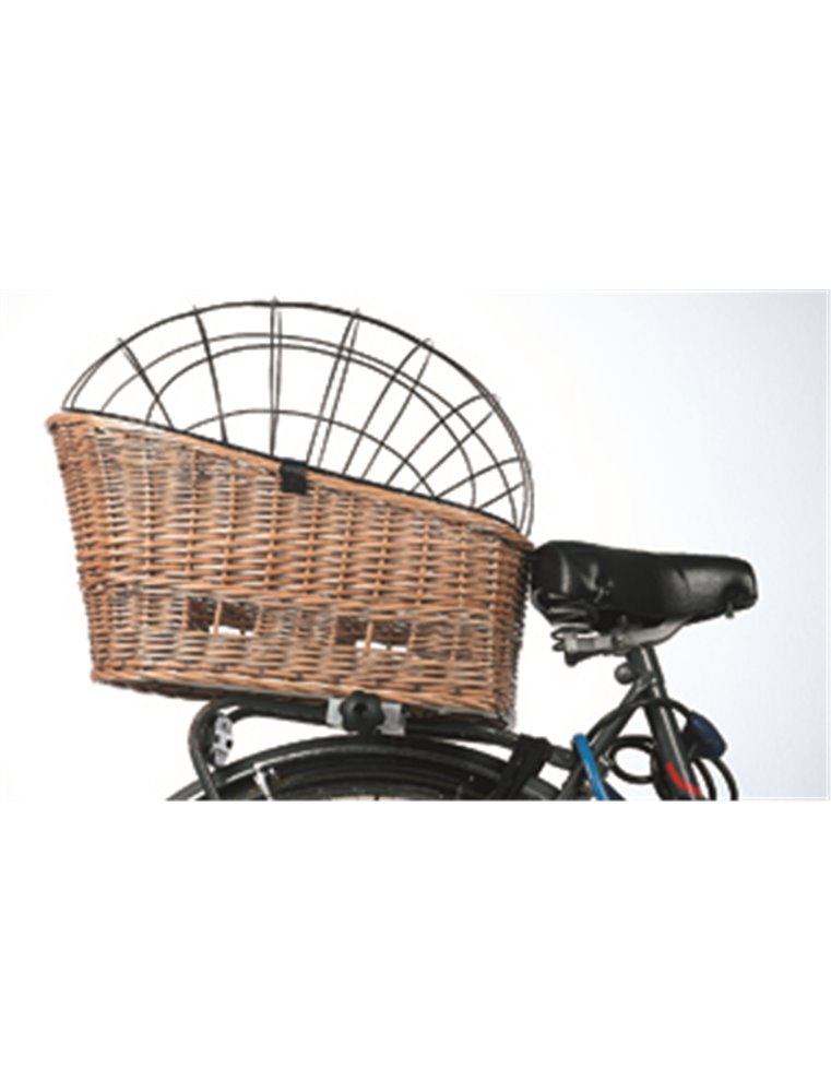 Fietsmand riet + klem bagagedrager