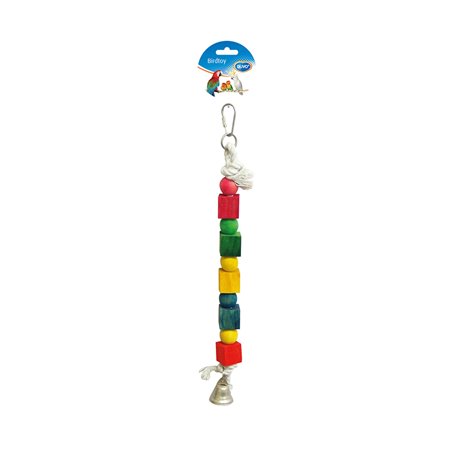 Rope ring with colorful cubes & bell