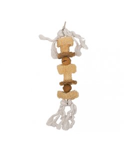 Stick with Cotton Rope, Walnut & Luffa