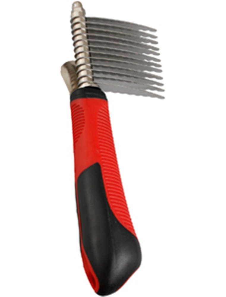 Klittenkam+handvat lang recht 12t