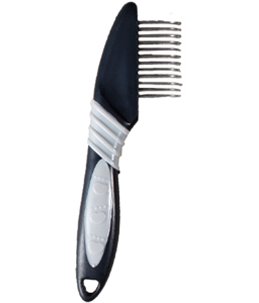 Klittenkam+handvat ronde tanden 