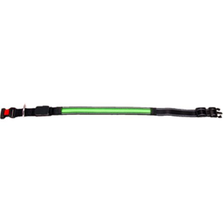 Led halsband groen+usb oplader 36cm 