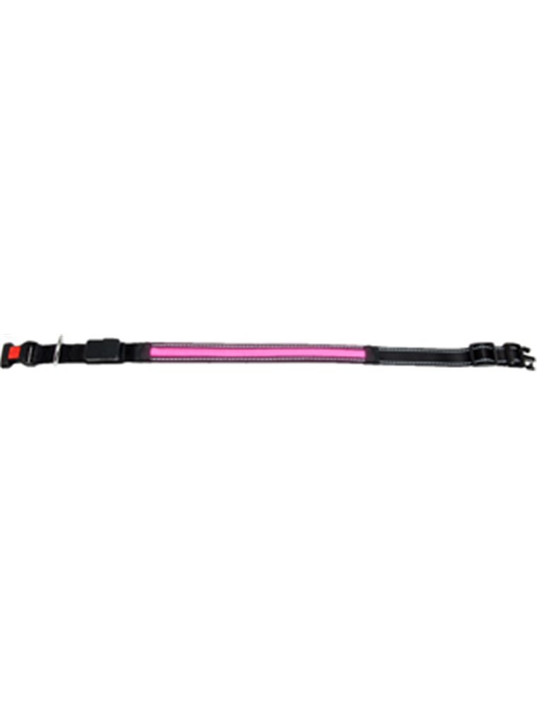 Led halsband roze+usb oplader 36cm