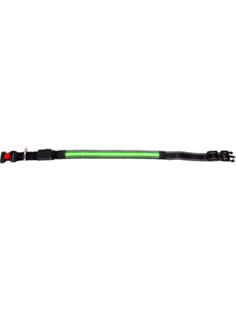 Led halsband groen+usb oplader 48cm