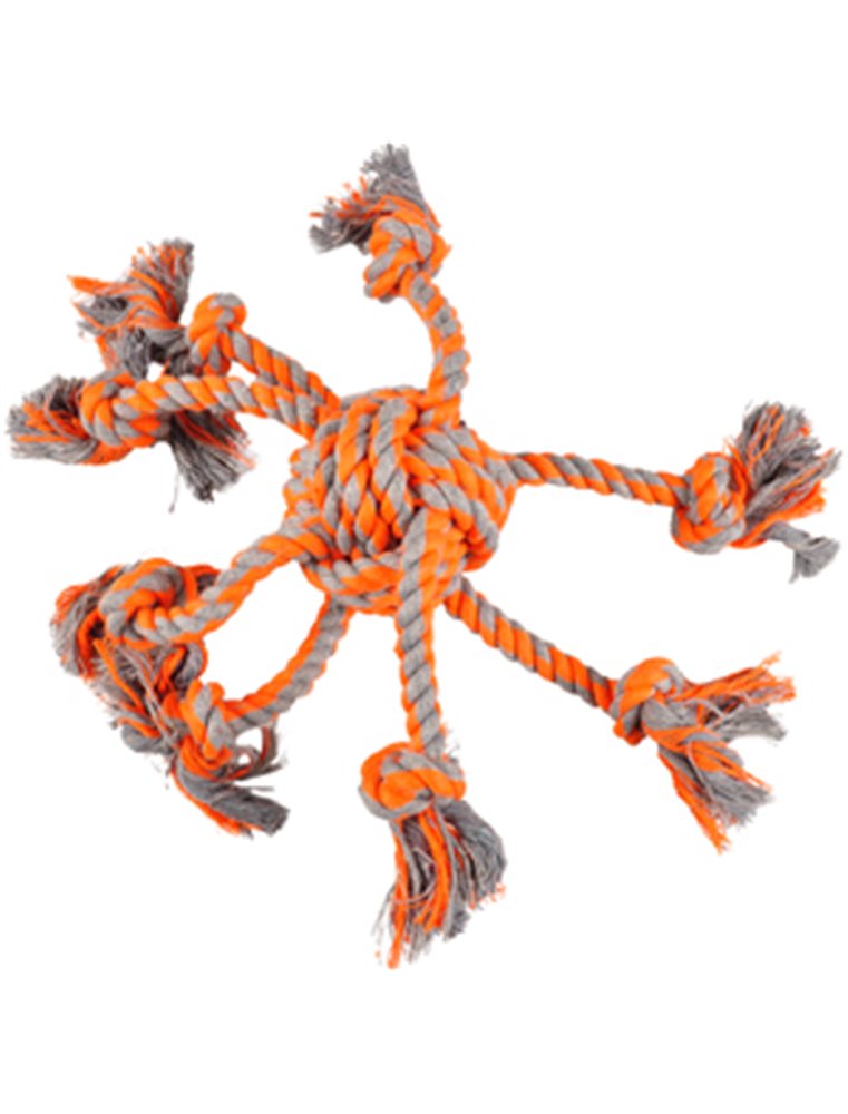 Hs katoen james octopus oranje knoopbal dia. 8cm/30cm
