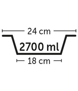 Eetpot beschrijf rood 24cm 2700ml