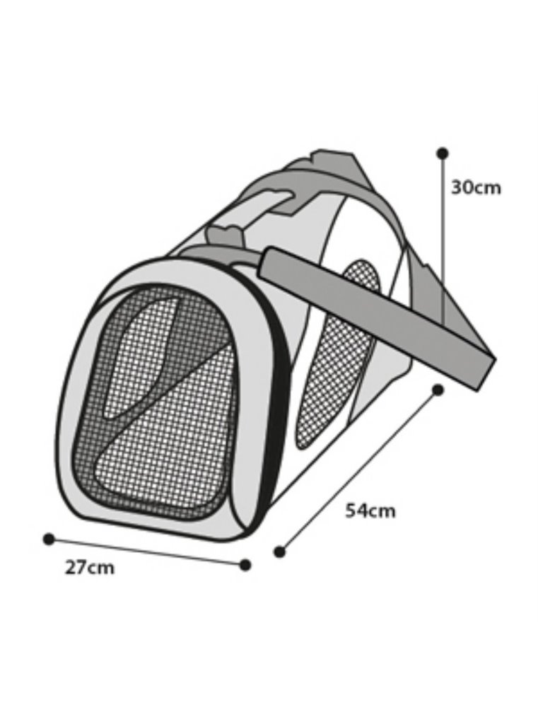 Reismand l zwart 54x27x30cm 