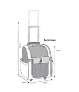 Smart trolley zwart 32x29x52cm