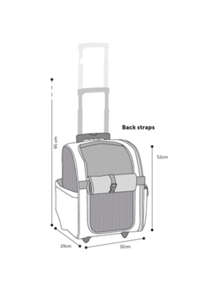 Smart trolley zwart 32x29x52cm