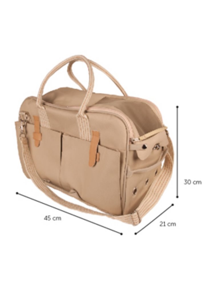 Draagtas beige 37x15x27cm