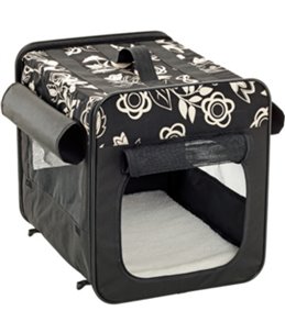 Draagtas zacht zw. bloem 35x31x27cm 