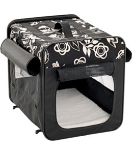 Draagtas zacht zw. bloem 46x41x36cm