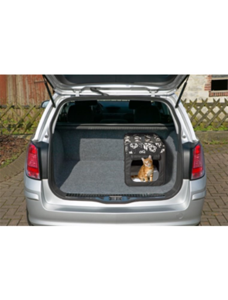 Draagtas zacht zw. bloem 46x41x36cm