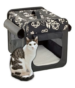 Draagtas zacht zw. bloem 46x41x36cm