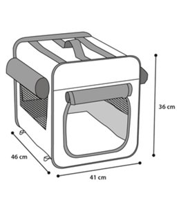 Draagtas zacht zw. bloem 46x41x36cm